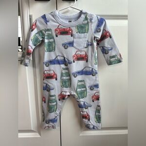 Tea Collection Cars Long Sleeve Snap Coverall Sz 6-9 Months